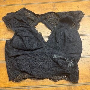 Hollister Gilly Hicks Black‎ Lace Bralette Crop Top Bralette Size M